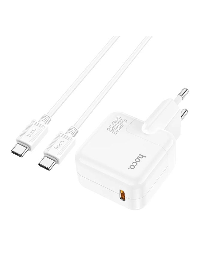 Hoco C112A charger single port PD30W (EU) set(Type-C to Type-C) - Image 2